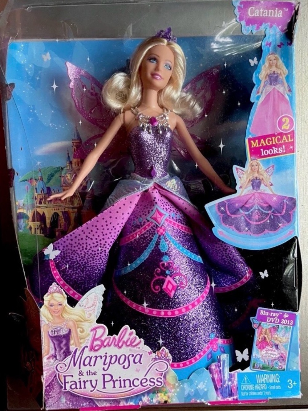 Retired Barbie Mariposa Fairy Princess Catania Doll 2013 Mattel New